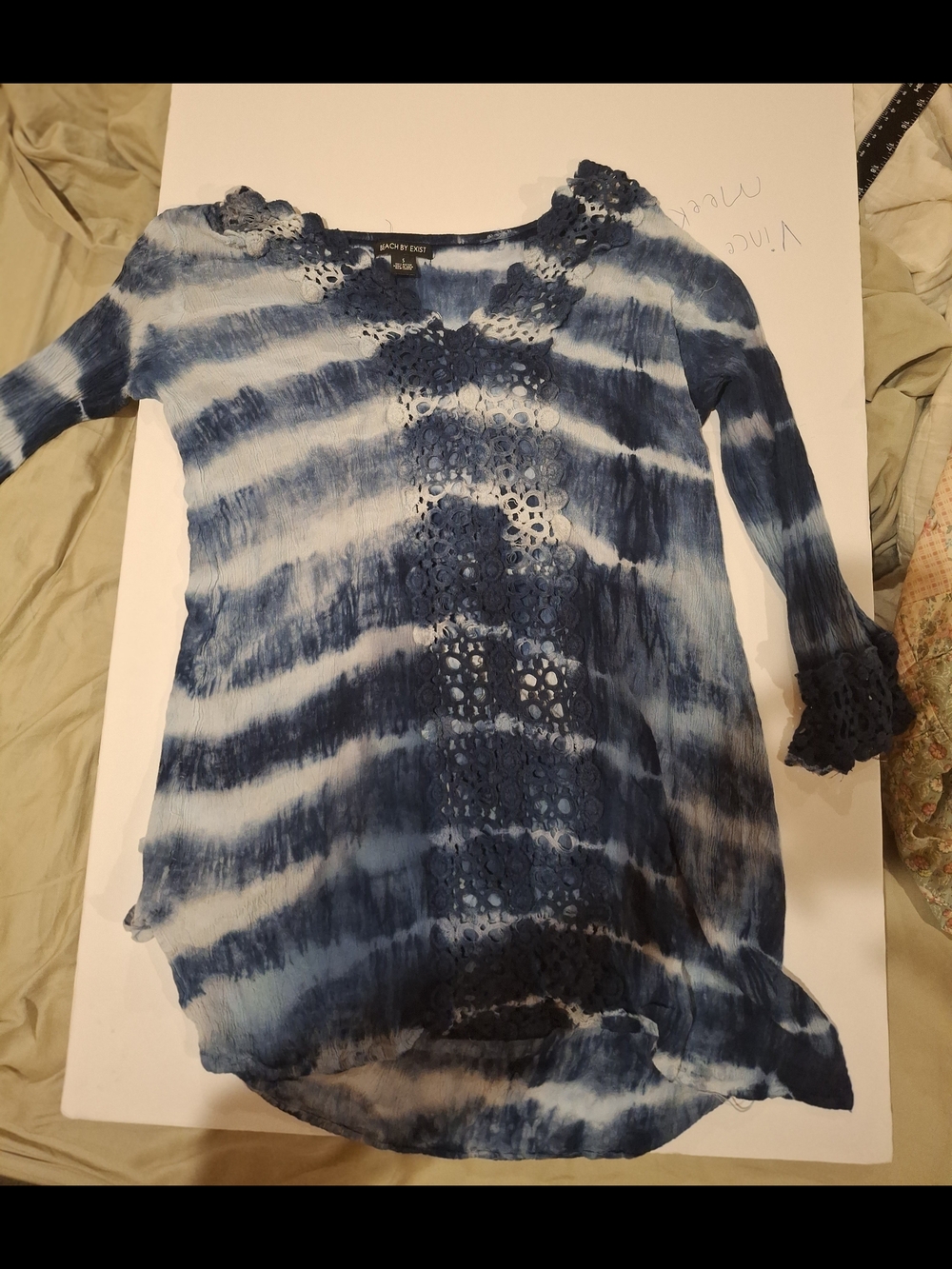 Blueprint Tie-Dye Lace-Trim Women's Tunic Top